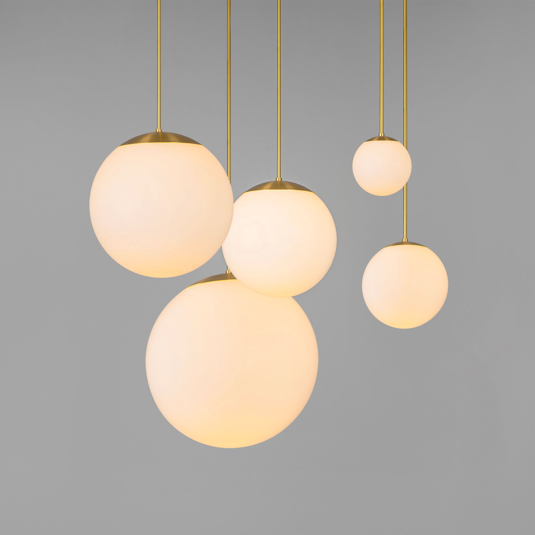 Hochwertige Kugel-Pendelleuchte mit opalem Glas, Ø 20 bis 60(!) cm Hochwertige Kugel-Pendelleuchte mit opalem Glas, Ø 20 bis 60(!) cm