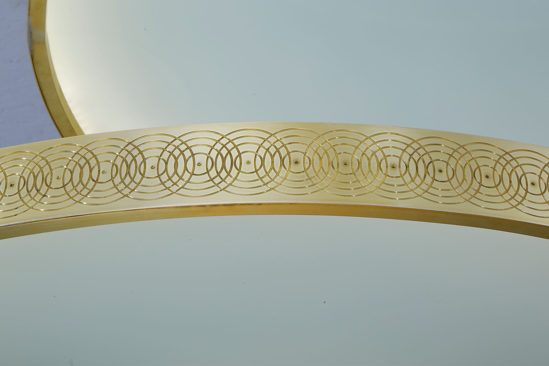 Große, flache Ring-Hängeleuchte aus Messing, Ø 70 cm, Bild 3