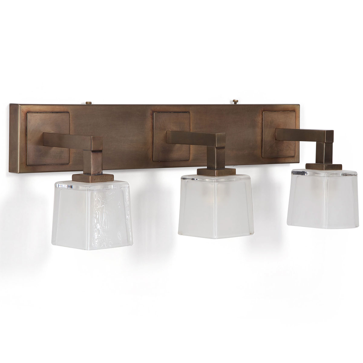 Triple wall light with cubic frosted glass shades NOLE 3