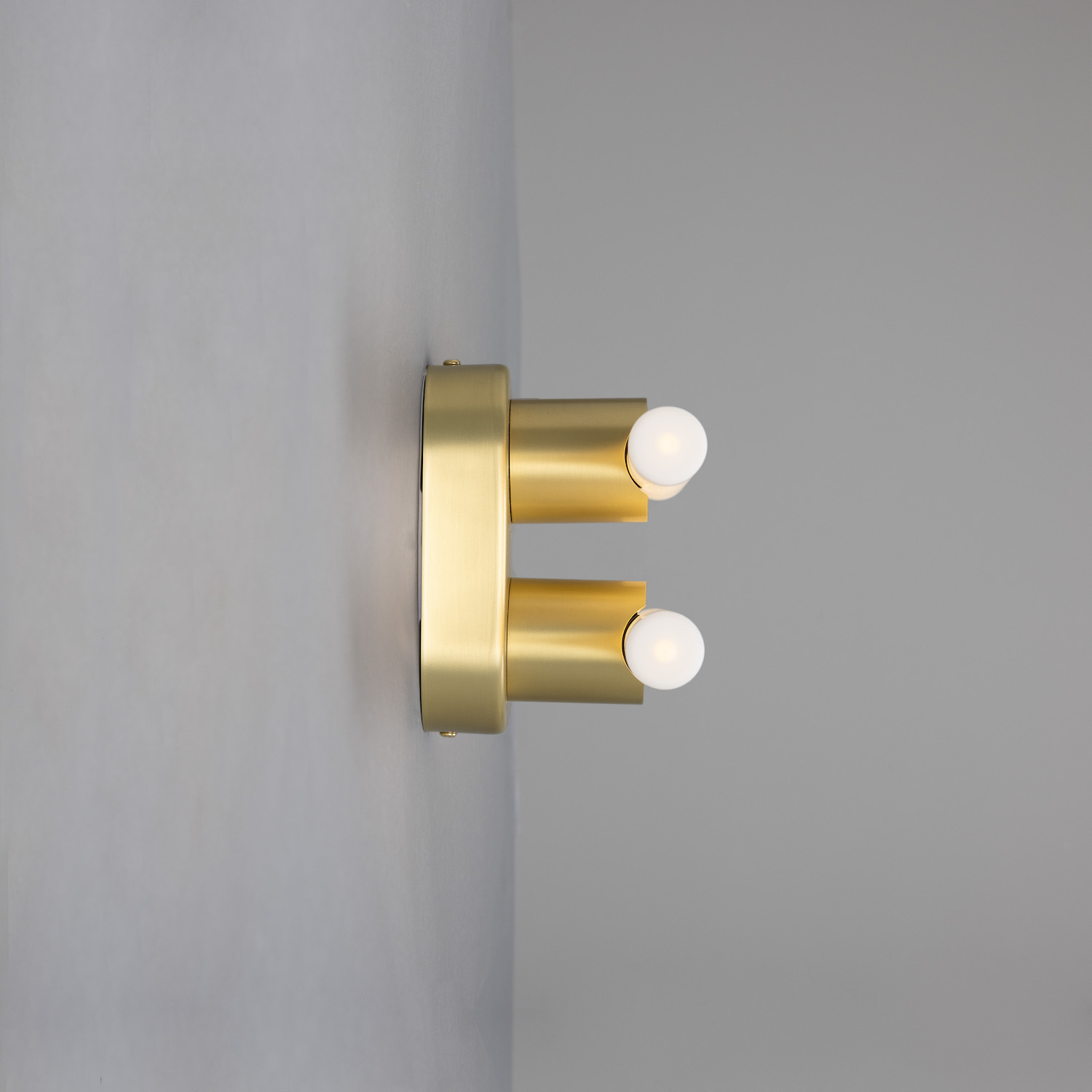 Double Brass Wall or Mirror Light: Messing satiniert