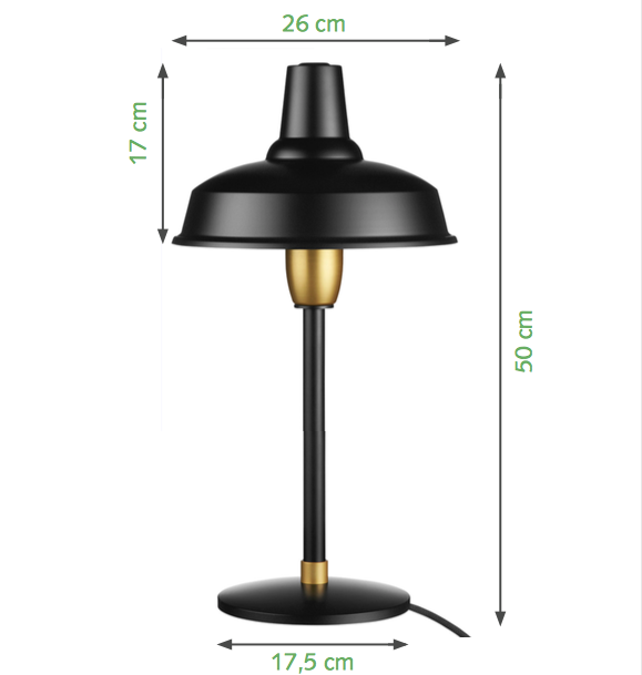 Tischleuchte aus Dänemark mit Fabriklampen-Schirm HOBSON, Bild 8