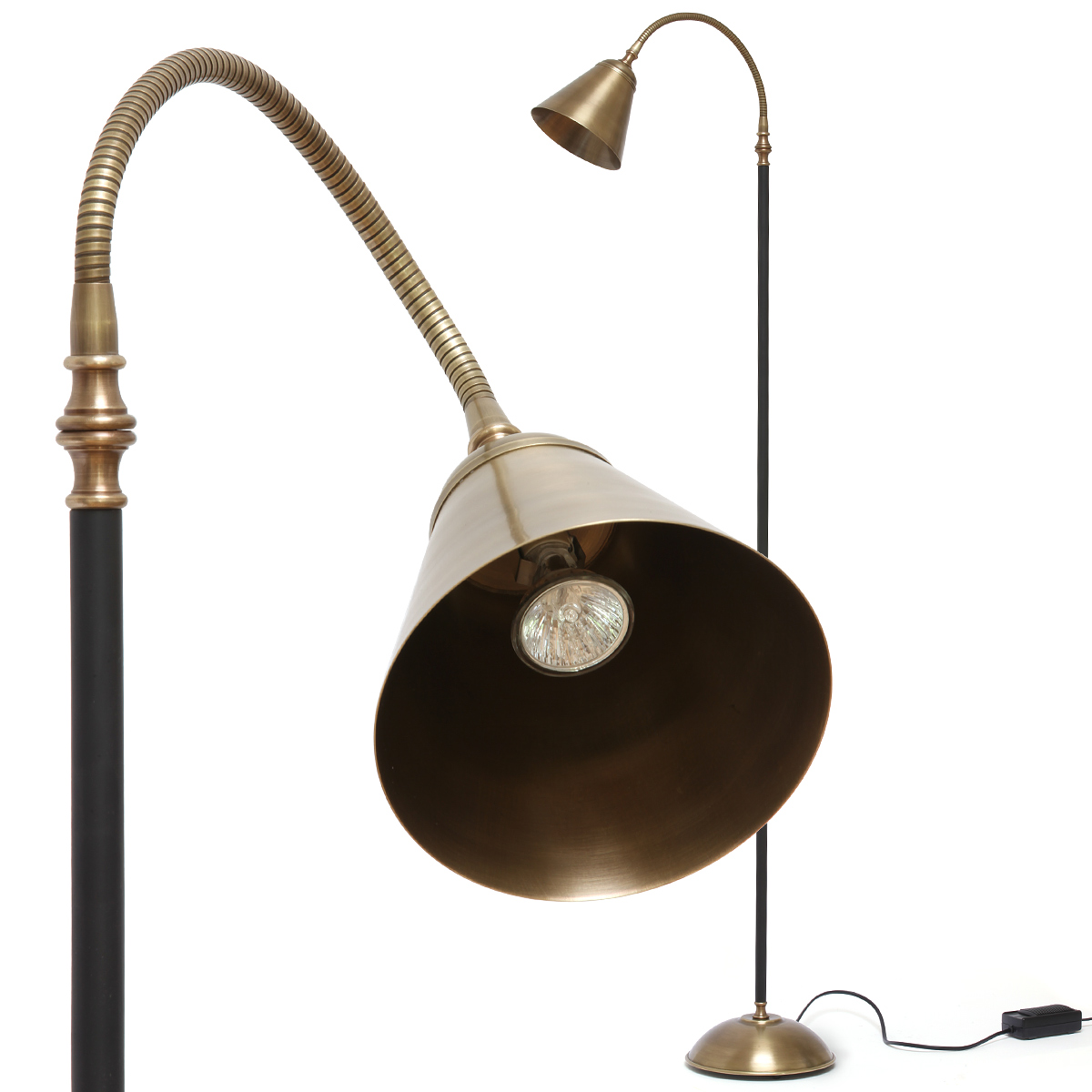 Französische Messing-Leseleuchte mit Flexarm Französische Messing-Leseleuchte mit Flexarm