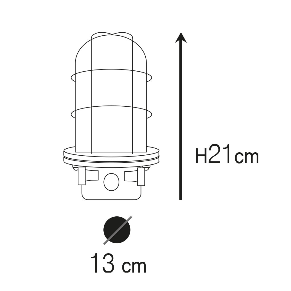 Vergitterte Schiffs-Wandlampe (Kellerleuchte) mit Glas-Zylinder, IP64, Bild 13