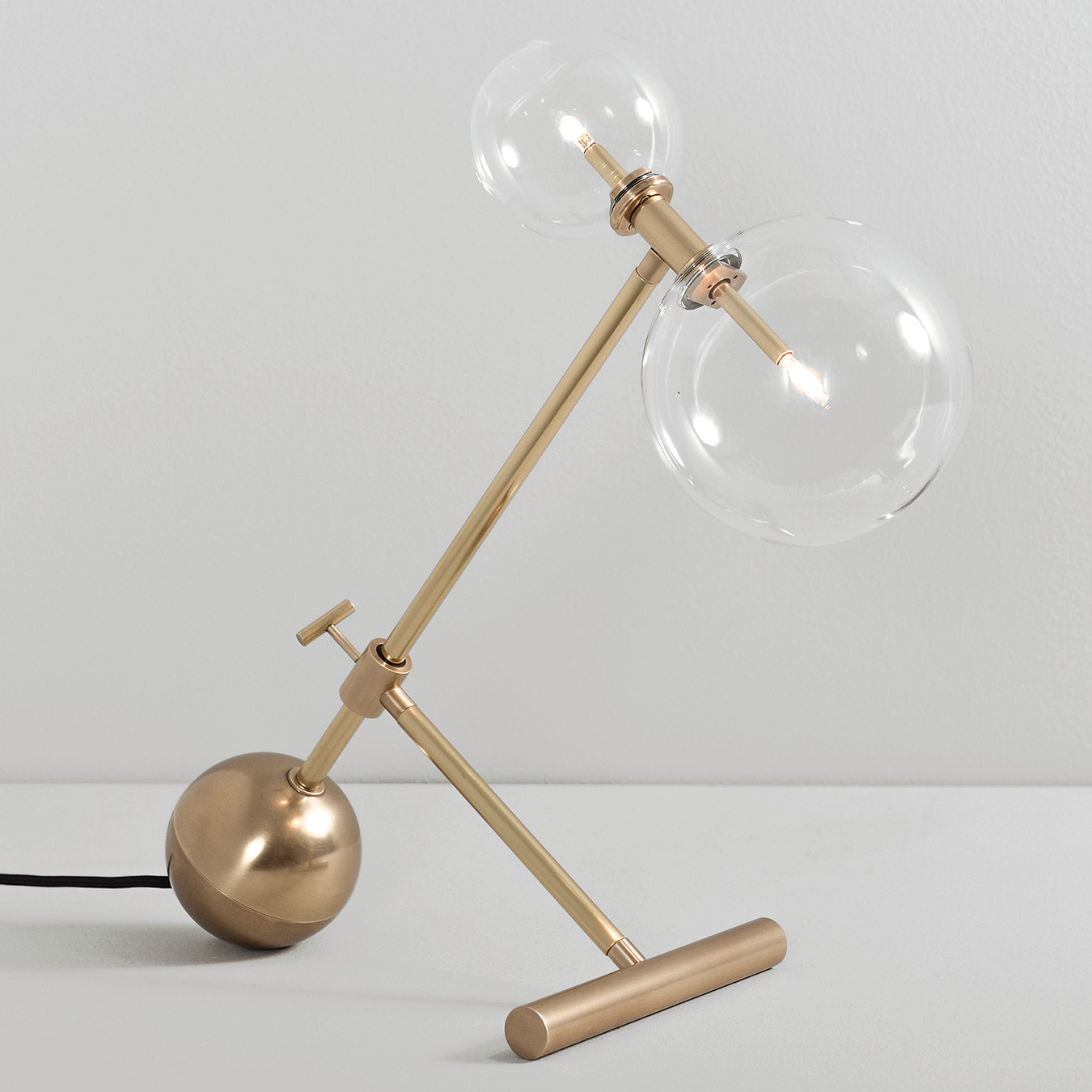 Double glass ball table lamp made from brass ZOSIA Double glass ball table lamp made from brass ZOSIA