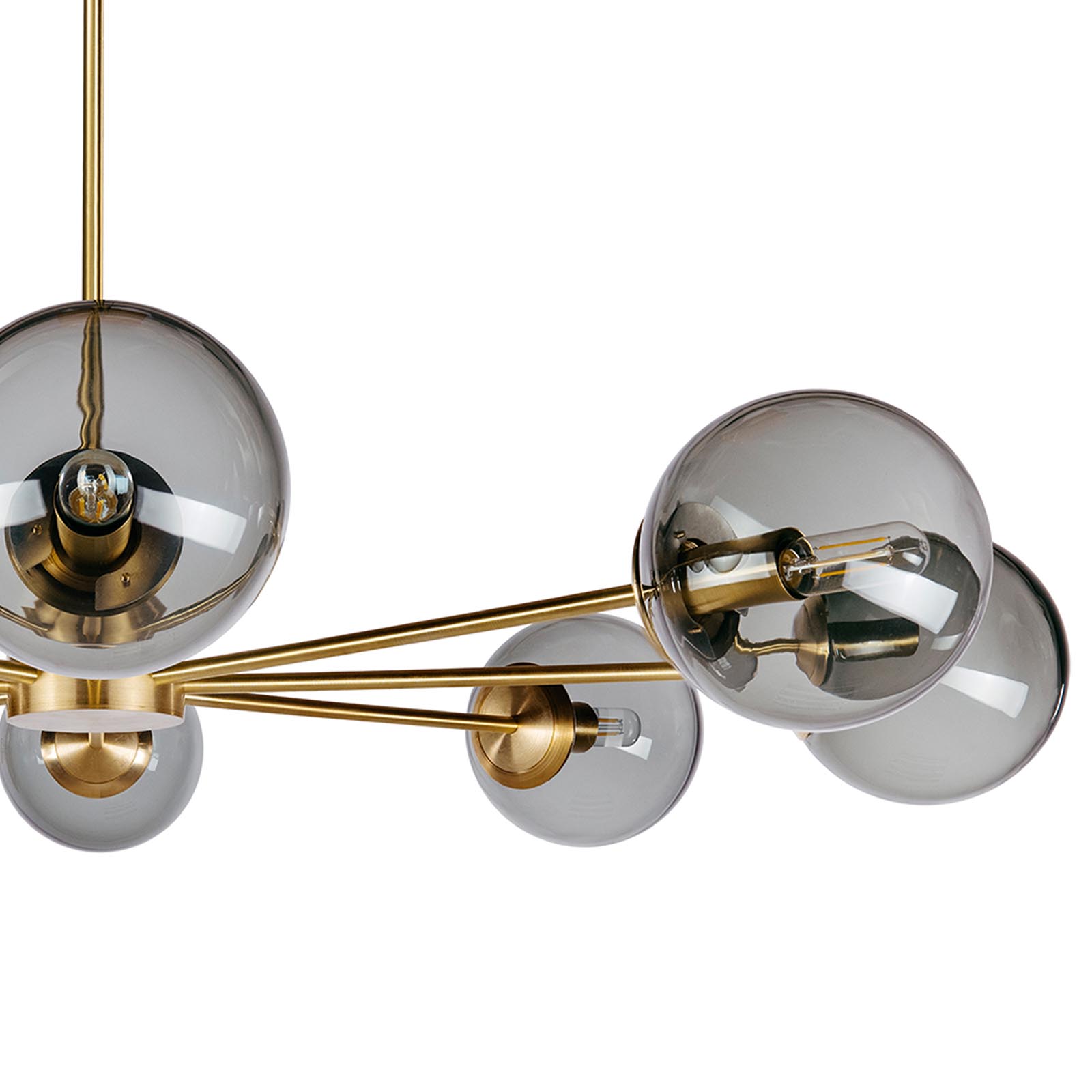 Achtarmiger Stern-Leuchter mit 15 cm-Glaskugeln, Bild 4