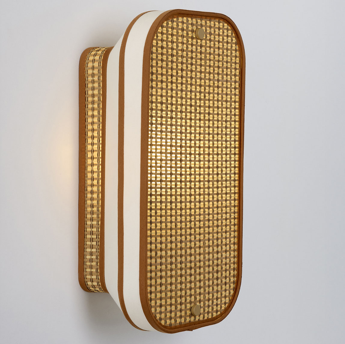 Textilschirm-Wandleuchte SQUARE im Mid-Century Design