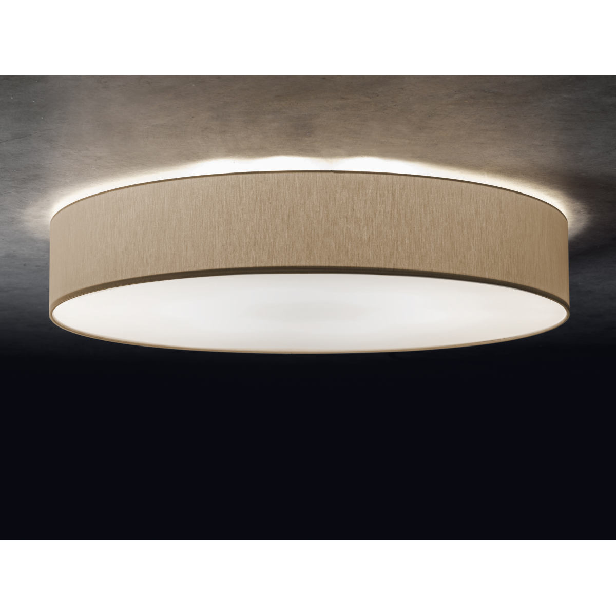 Runde Deckenleuchte VITA 6 mit edlem Textilschirm Ø 100 cm Runde Deckenleuchte VITA 6 mit edlem Textilschirm Ø 100 cm