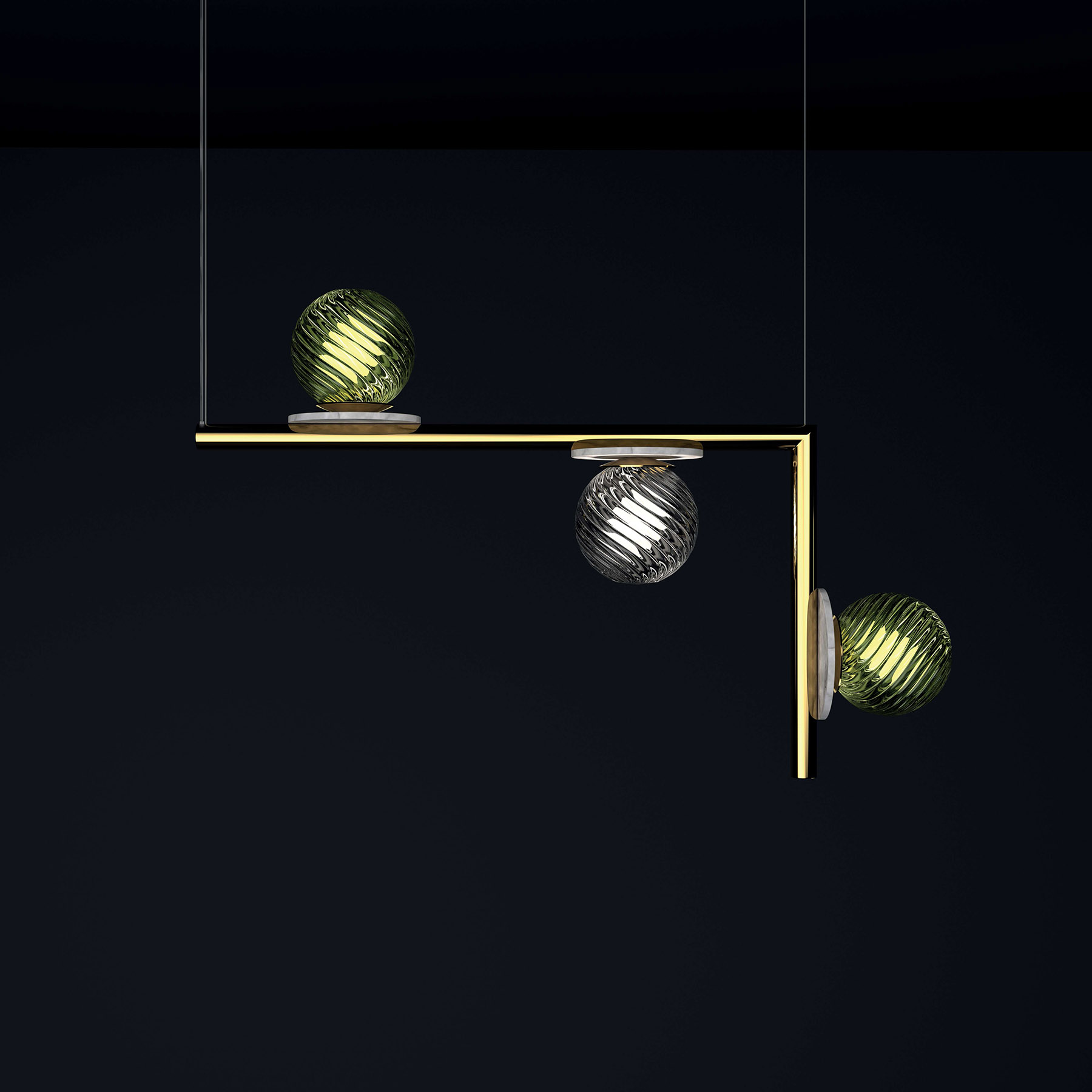 Dreiflammiger Design-Leuchter mit Murano-Glas und Alabaster AFRODITE, Bild 11