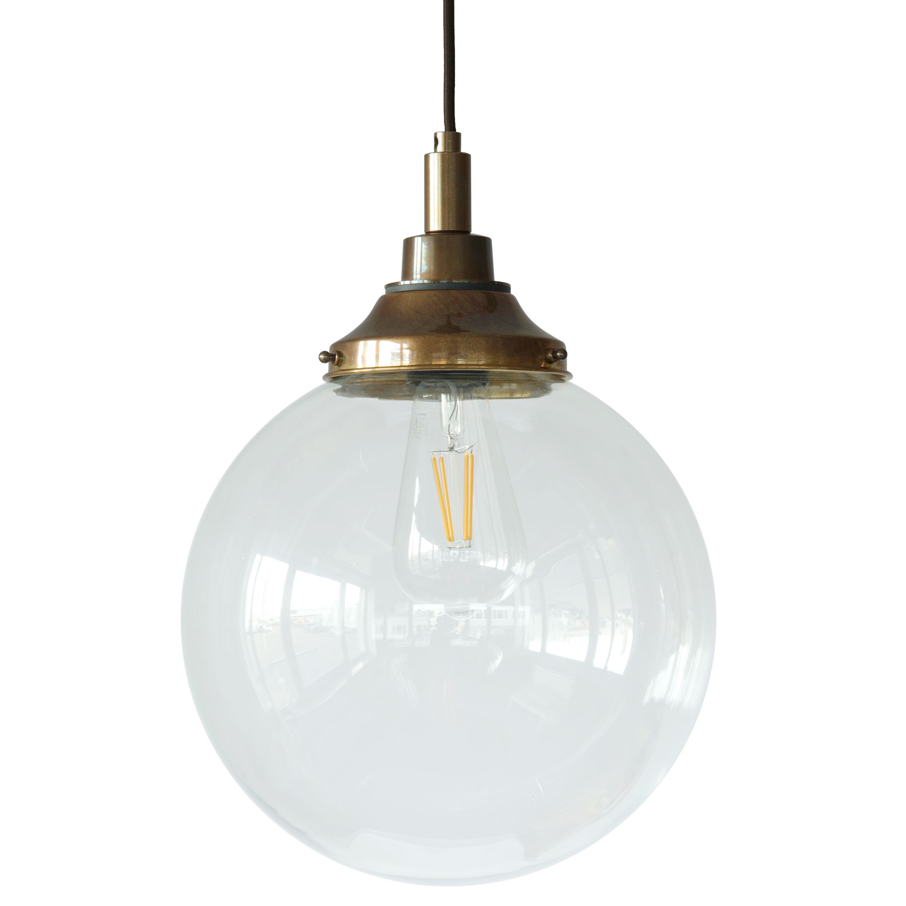 Pendelleuchte mit Glaskugel in vier Größen, IP44 Pendelleuchte mit Glaskugel in vier Größen, IP44