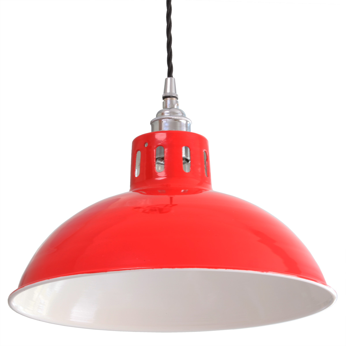 Klassische Fabrikleuchte mit halbrundem Schirm Klassische Fabrikleuchte mit halbrundem Schirm