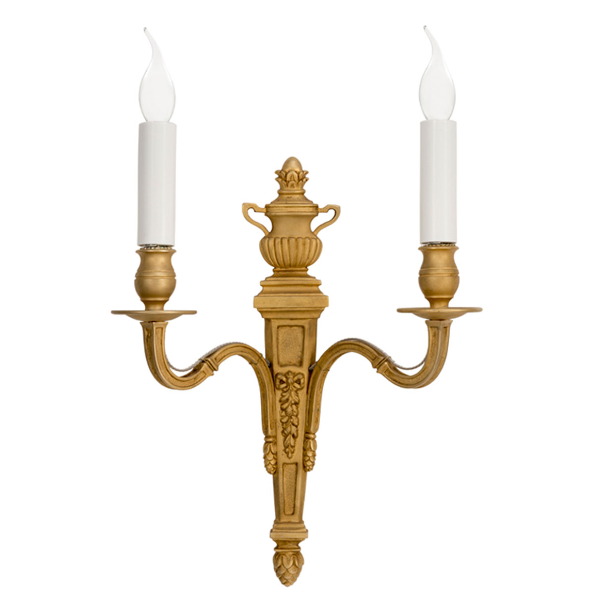 Bild 1: Klassizistische Kerzen-Wandleuchte, zwei-armig: Bronzegussarbeit aus Florenz Klassizistischer Wand-Kandelaber aus Florenz A502: Klassizistische Kerzen-Wandleuchte, zwei-armig: Bronzegussarbeit aus Florenz