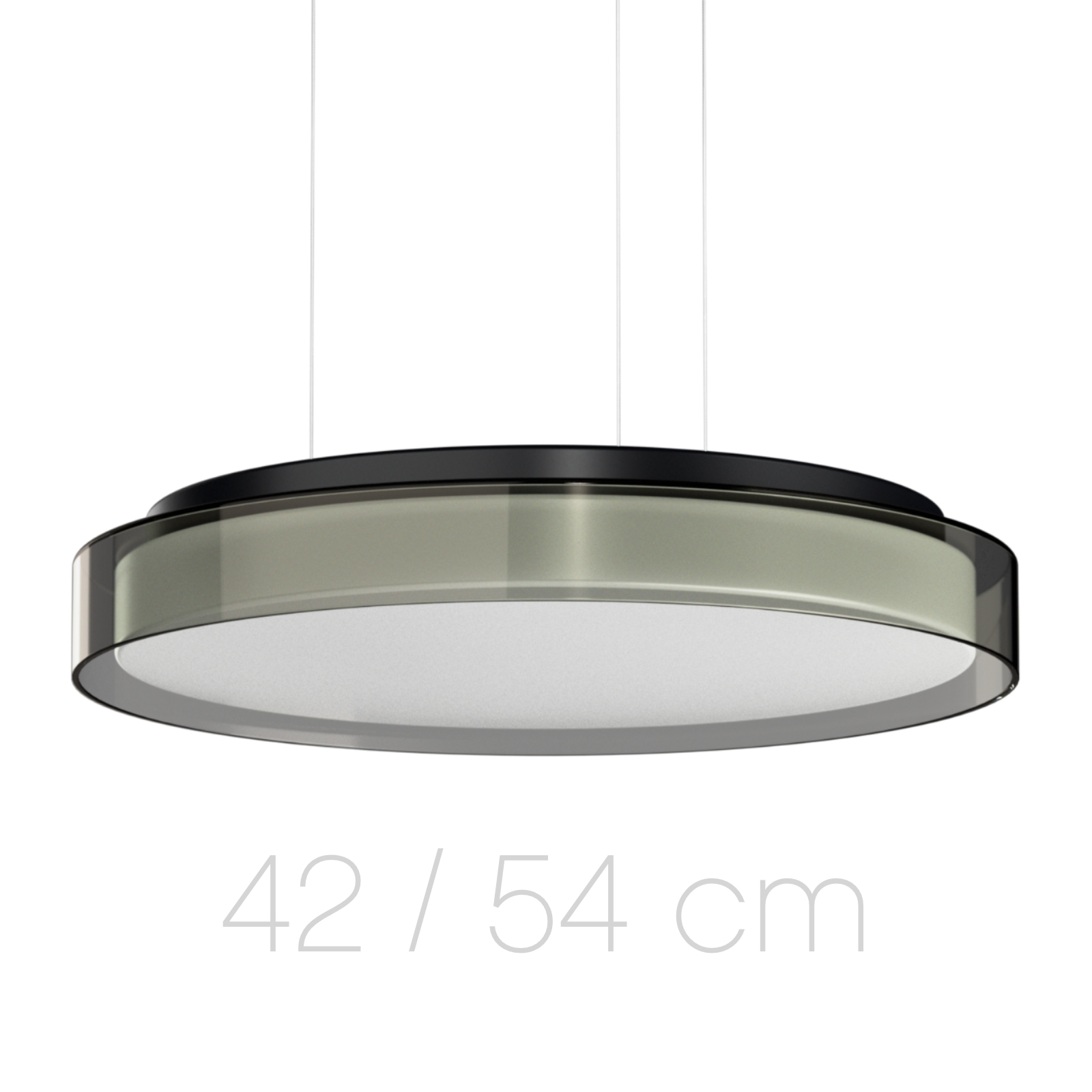 Runde LED-Pendelleuchte mit Kristallglas CITADELLE LE, Ø 42–54 cm