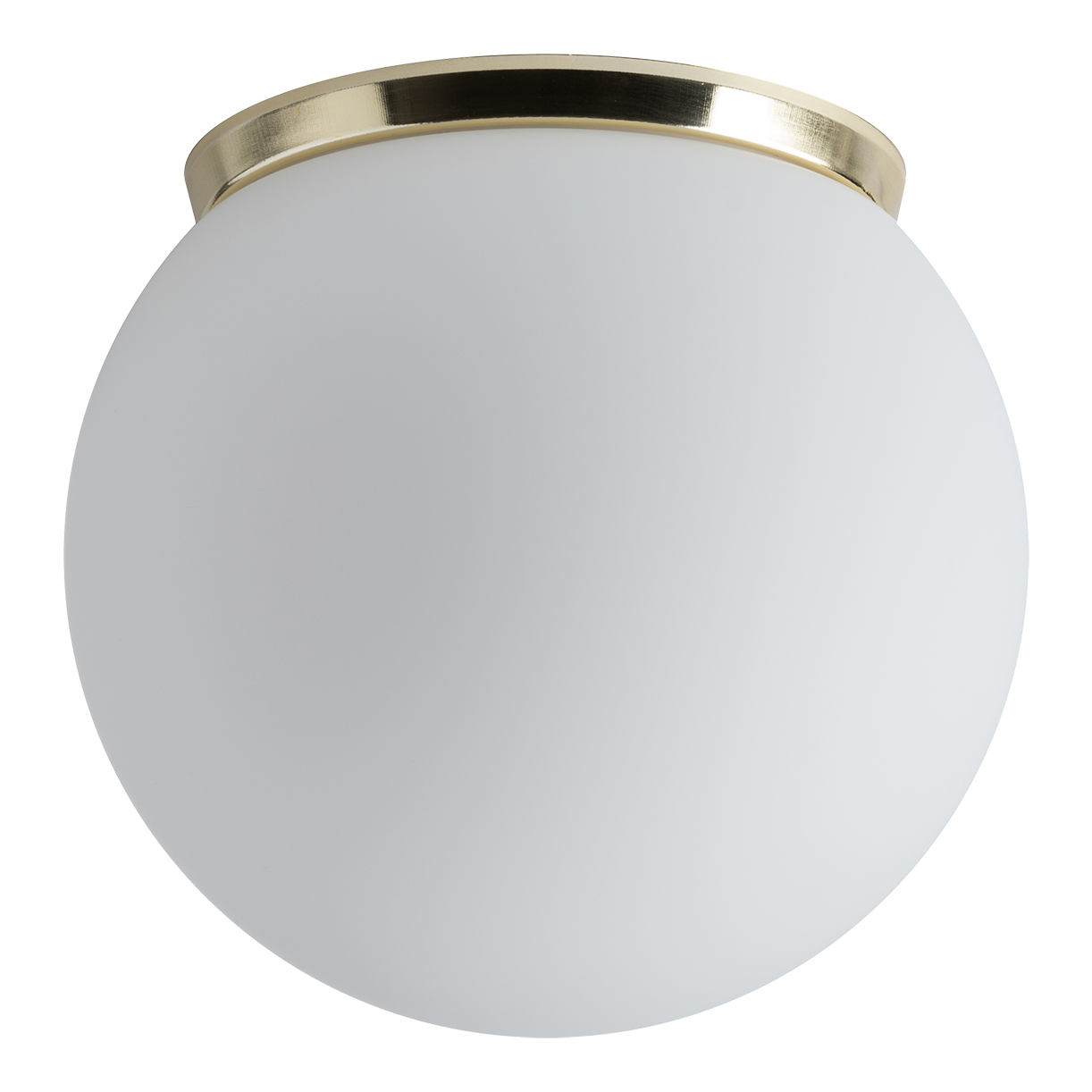 Schlichte LED-Deckenleuchte mit Kugel-Opalglas SPHERA, IP65, Ø 20–40 cm: Ø 20 cm, Messing