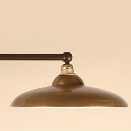 Bild 5: Auch in einer warmen Kupfer(-Patina) Ausführung erhältlich Stabpendel-Balkenlampe für Esstische, mit zwei Schirmen: Auch in einer warmen Kupfer(-Patina) Ausführung erhältlich