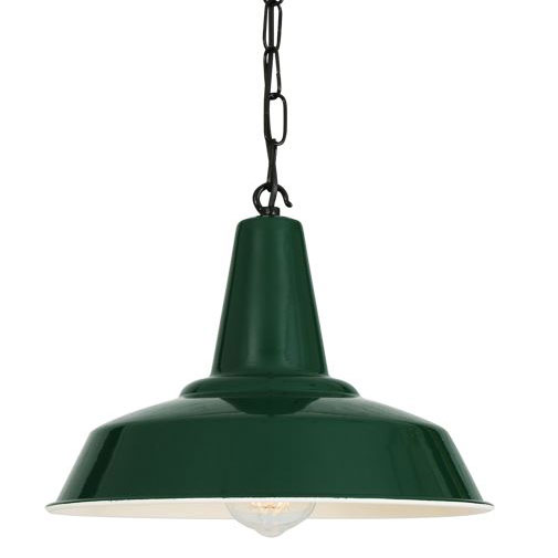 Typische Fabrikhängelampe 30 cm in vielen Farben: Die Fabriklampe in „British Racing Green“ pulverlackiert, 9 weitere Farben sind erhältlich