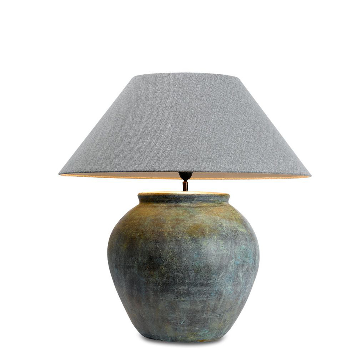 Fig. 3: Schirm in Mausgrau Ceramic Pottyer Table Lamp DIZIO in Copper Green: Schirm in Mausgrau