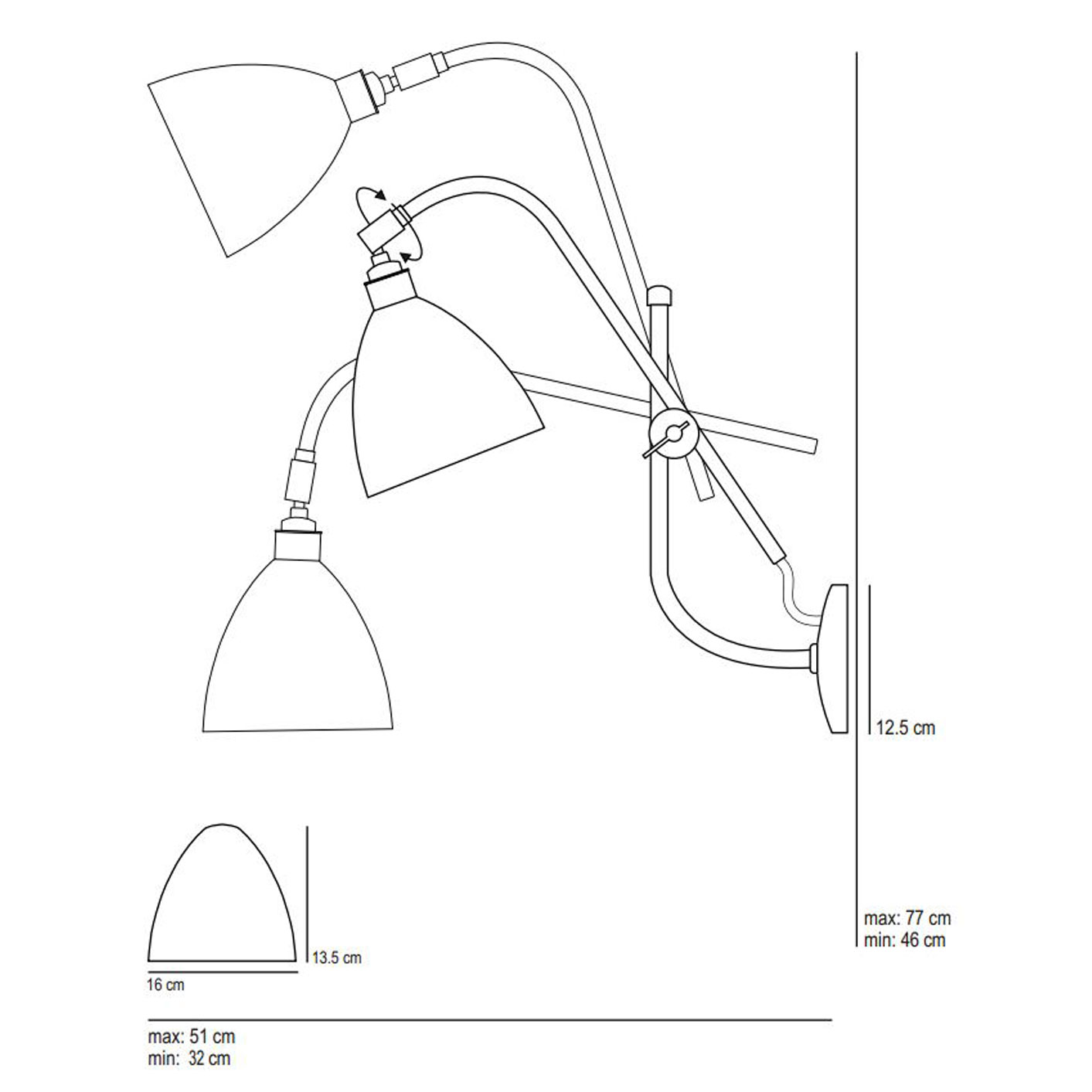 Wandleuchte mit Gelenk-Auslegerarm im Bauhaus-Stil TASK, Bild 15 Wandleuchte mit Gelenk-Auslegerarm im Bauhaus-Stil TASK, Bild 15
