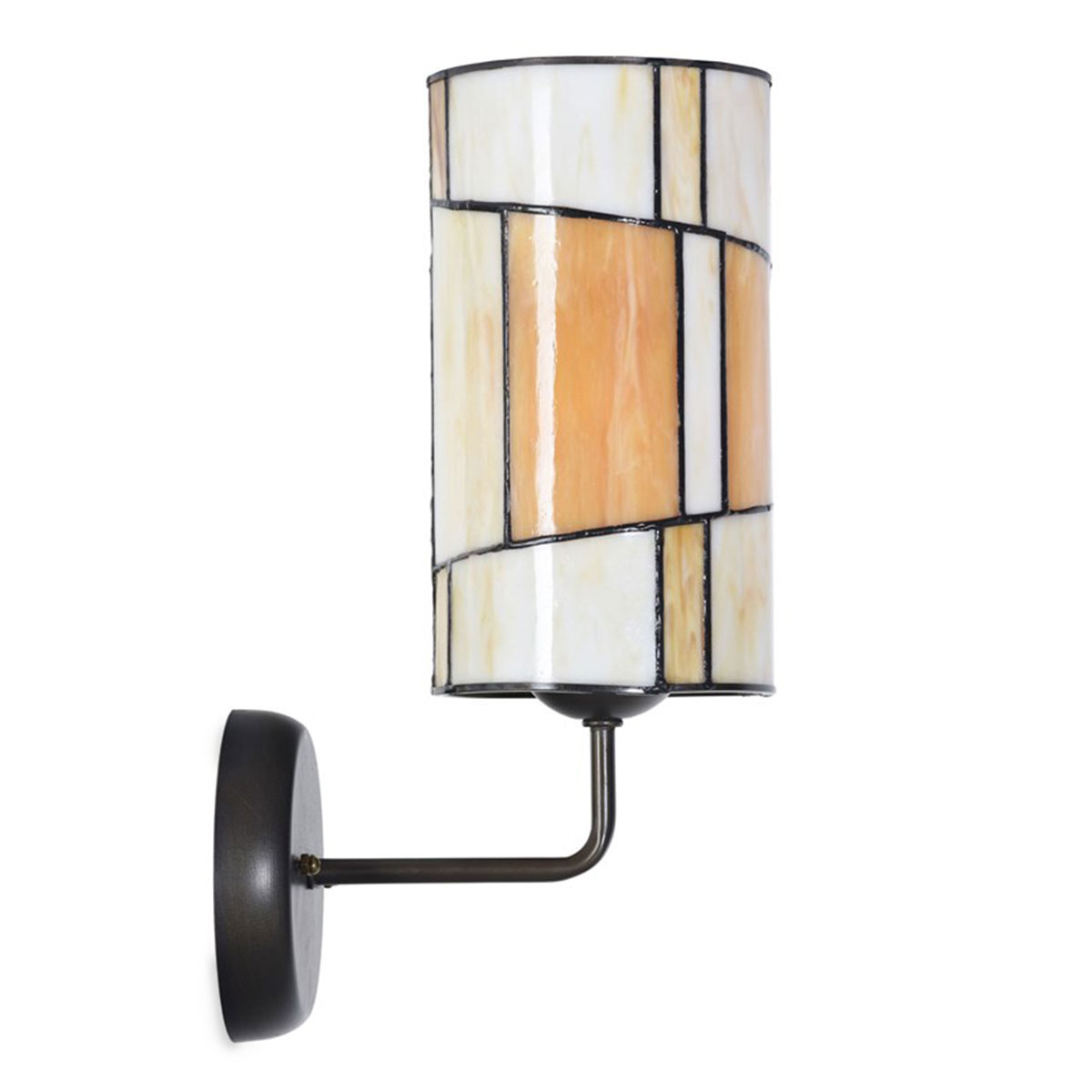 Wall Light with Cylinder Shade made of Tiffany Glass Panes