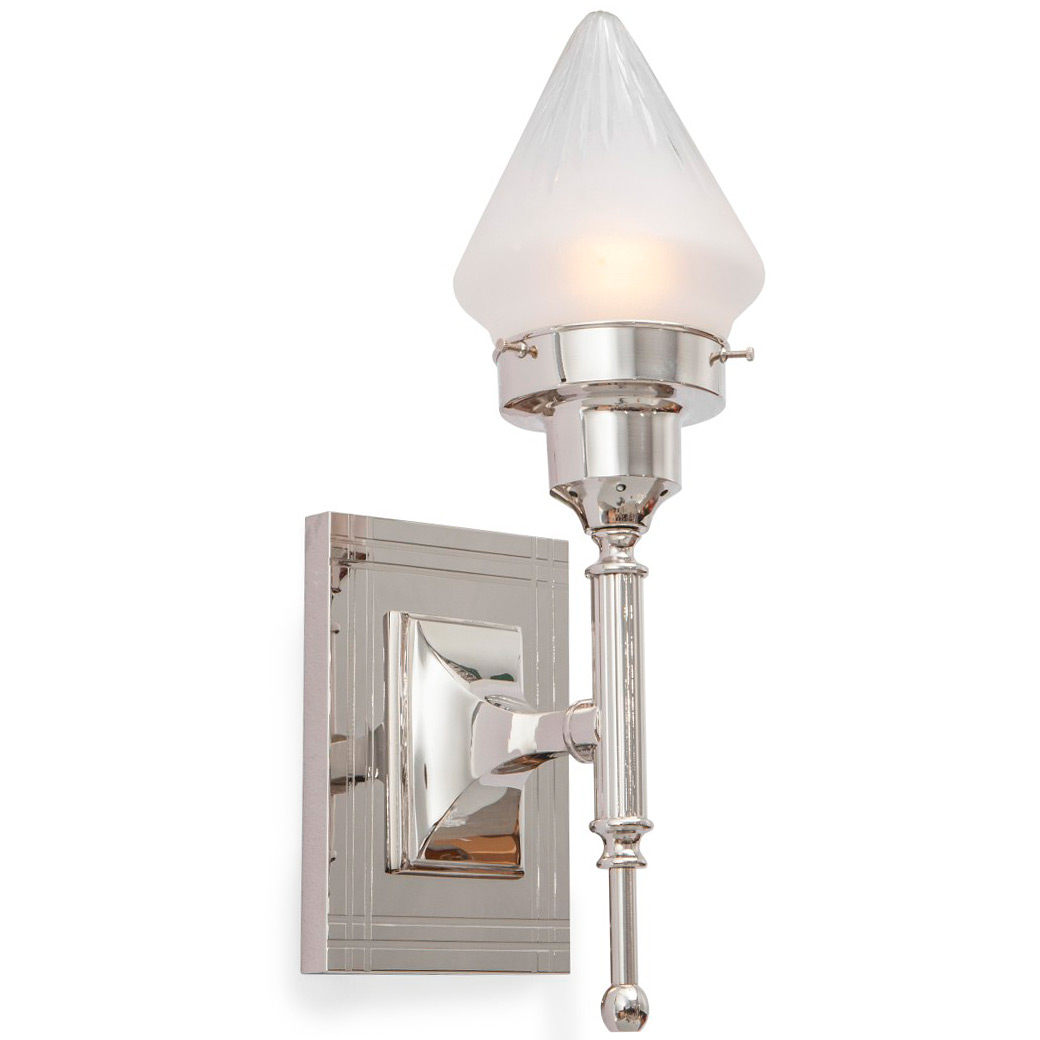 Art Déco-Wandfackel mit spitzem Glas Art Déco-Wandfackel mit spitzem Glas