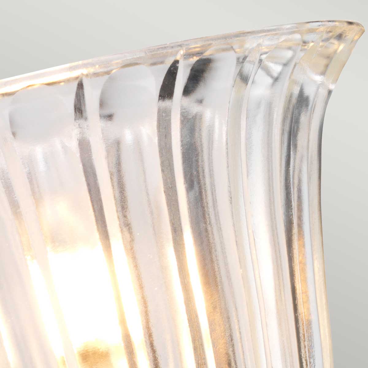 Kleine Badezimmer-Wandleuchte aus Messing mit geriffeltem Glas, Bild 4