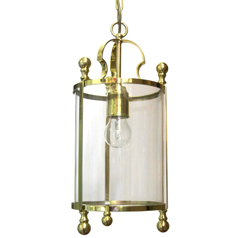 Schlanke Hängelaterne mit Zylinderglas aus Messing Schlanke Hängelaterne mit Zylinderglas aus Messing