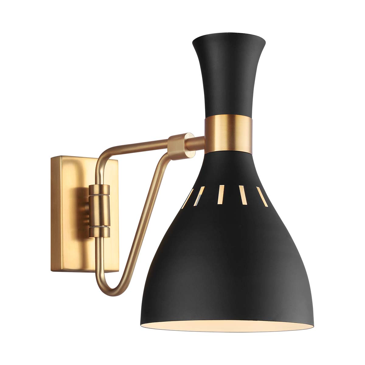 Mid-Century Wandleuchte mit tailliertem Schirm