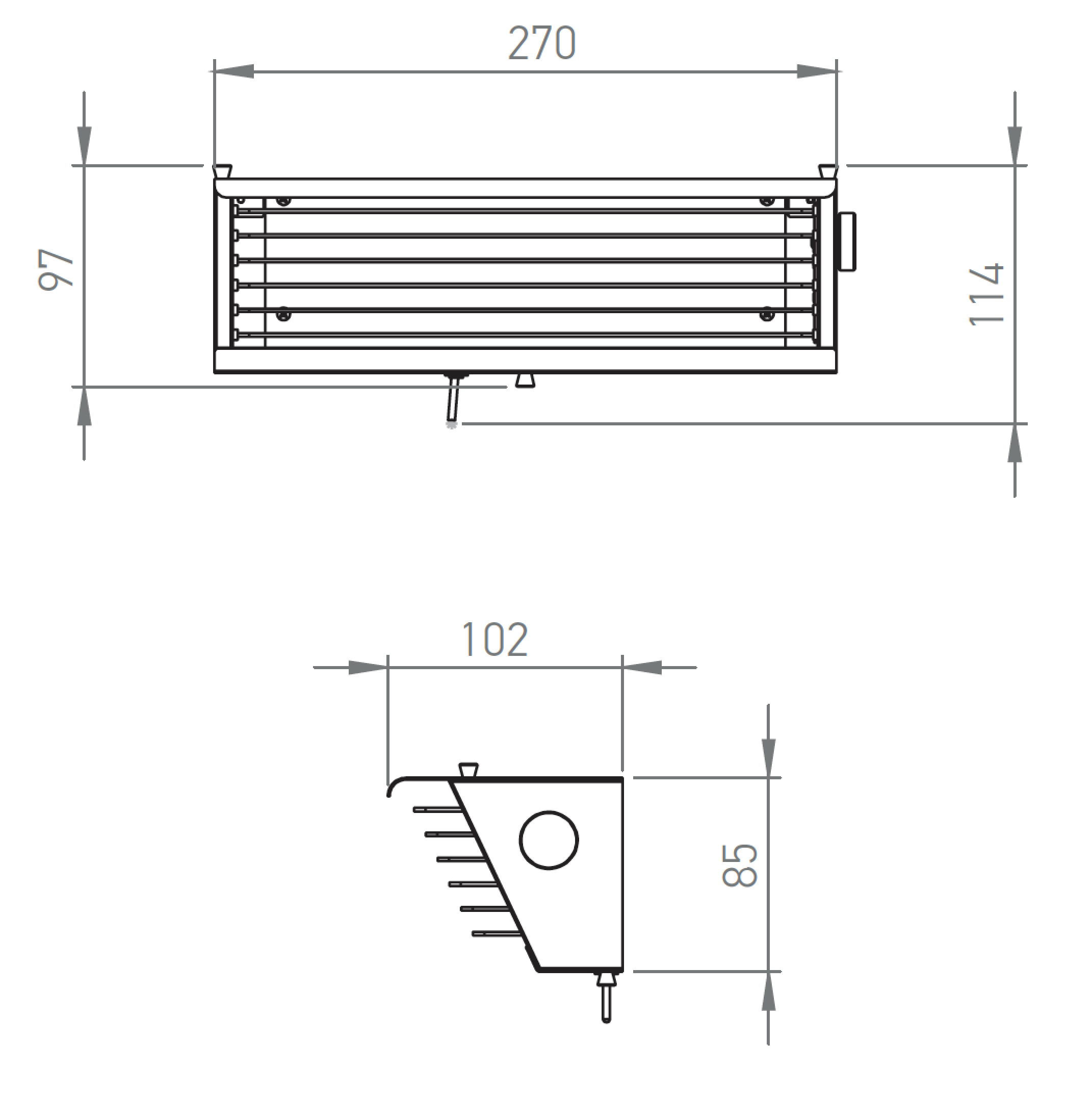 BINY BOX 2 Lamellen-Wandleuchte für gedämpftes Licht, schwarz, 27 cm, Bild 8