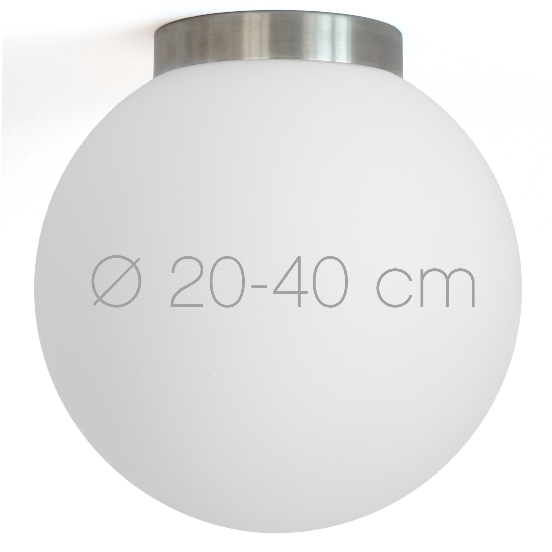Classic Globe Ceiling Light SPHERA for Hallways or Bathrooms, IP65, Ø 20–40 cm