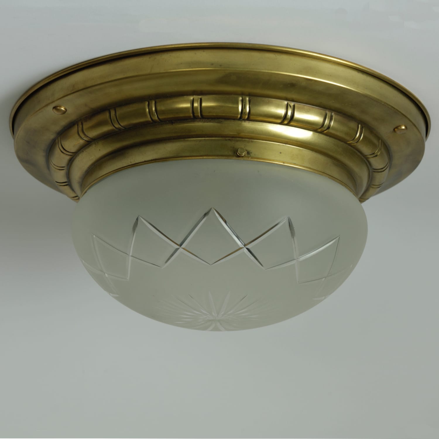 Antique ceiling lamp with satin glass, Germany circa 1920 - SOLD Antique ceiling lamp with satin glass, Germany circa 1920 - SOLD