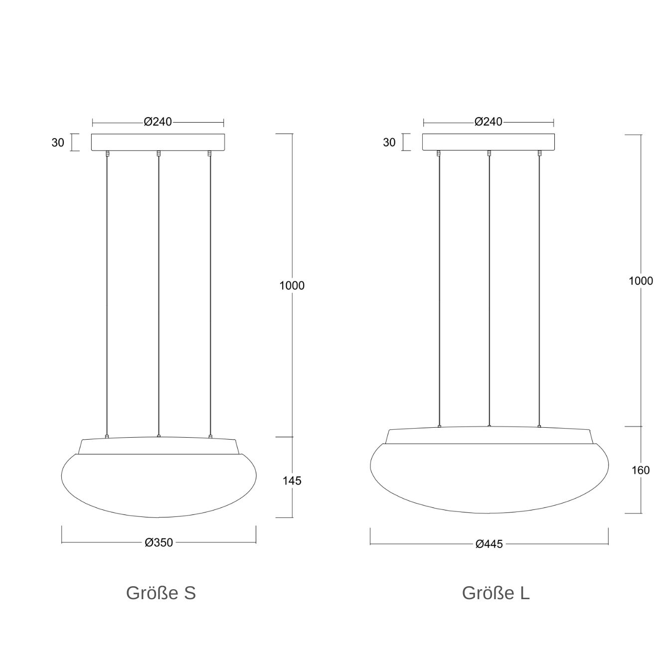 Schlichte gewölbte Schalen-Hängeleuchte RAKIS LED, Ø bis 45 cm, Bild 11 Schlichte gewölbte Schalen-Hängeleuchte RAKIS LED, Ø bis 45 cm, Bild 11