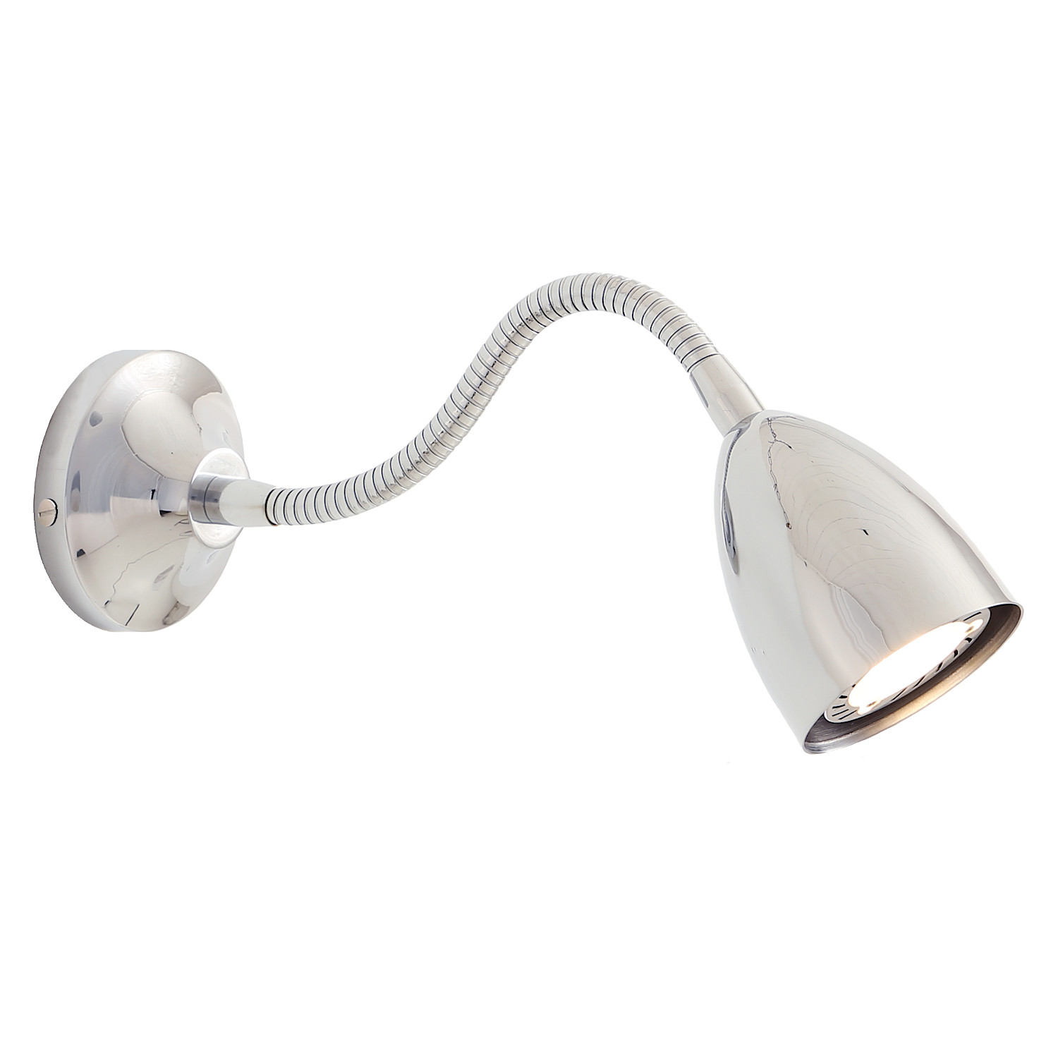 Flexible Adjustable Brass Wall Light: Chrom poliert