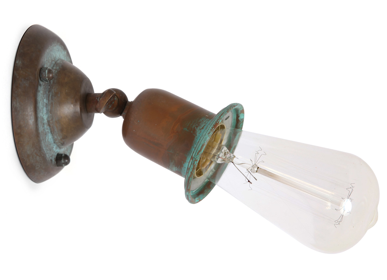 Einstellbare Decken-/Wandleuchte mit rustikaler Patina CIVETTA Ø 10 cm: Als rustikale Wandleuchte, stilecht mit „Edison“-Glühbirne