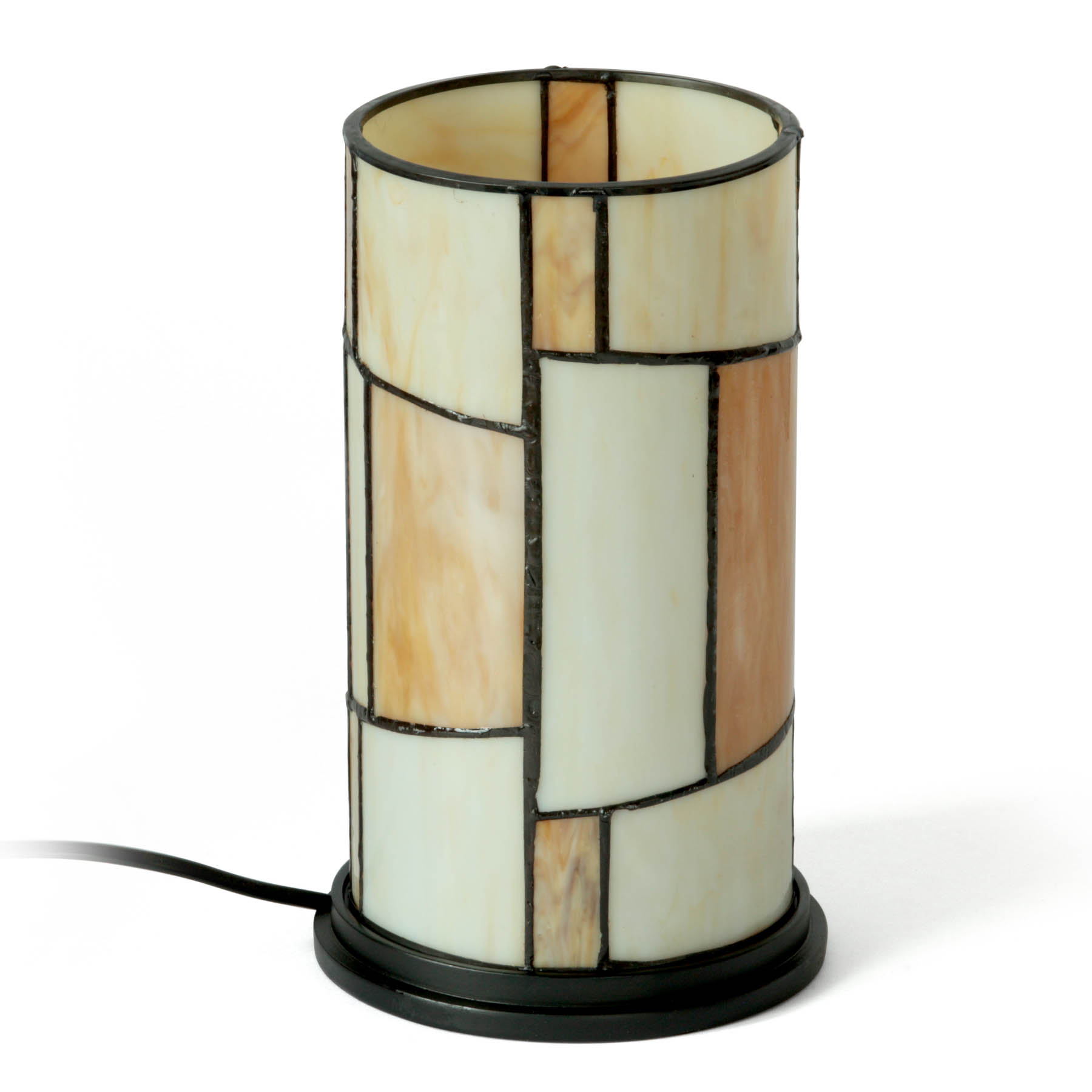 Cylindrical Art Déco table light made of Tiffany glass Cylindrical Art Déco table light made of Tiffany glass