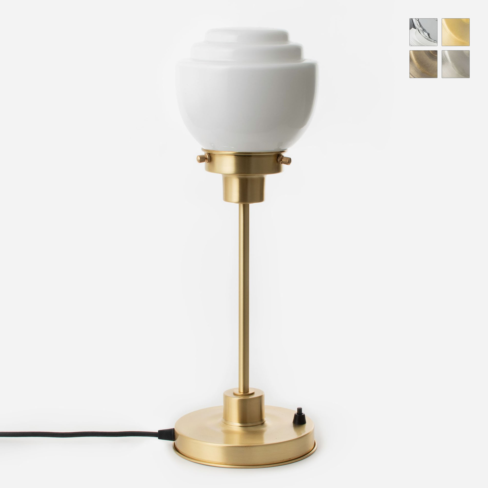 Art Déco table light with cup-shaped stepped glass