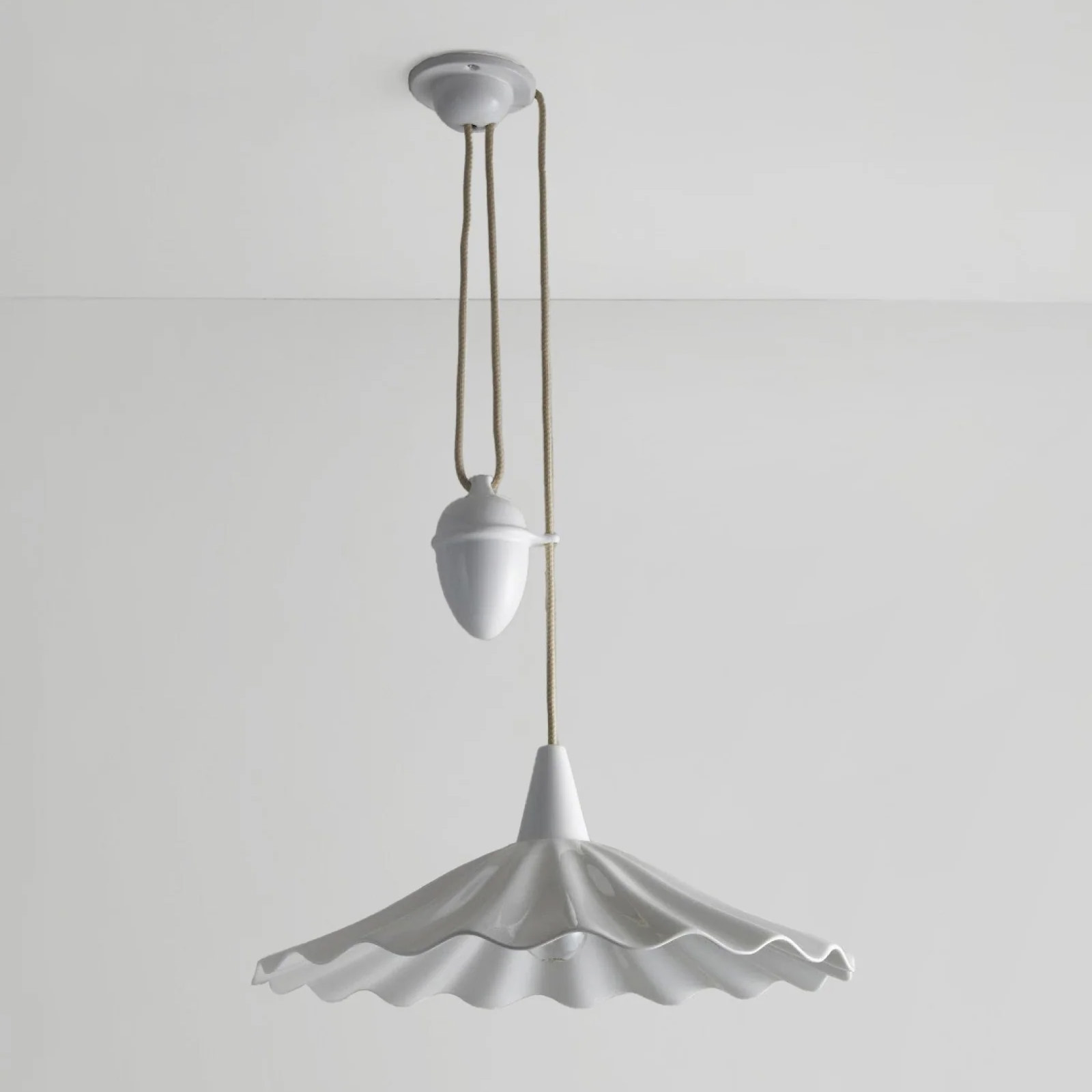 Große Tisch-Hängelampe aus Porzellan CHRISTIE, Ø 47 cm, Bild 11