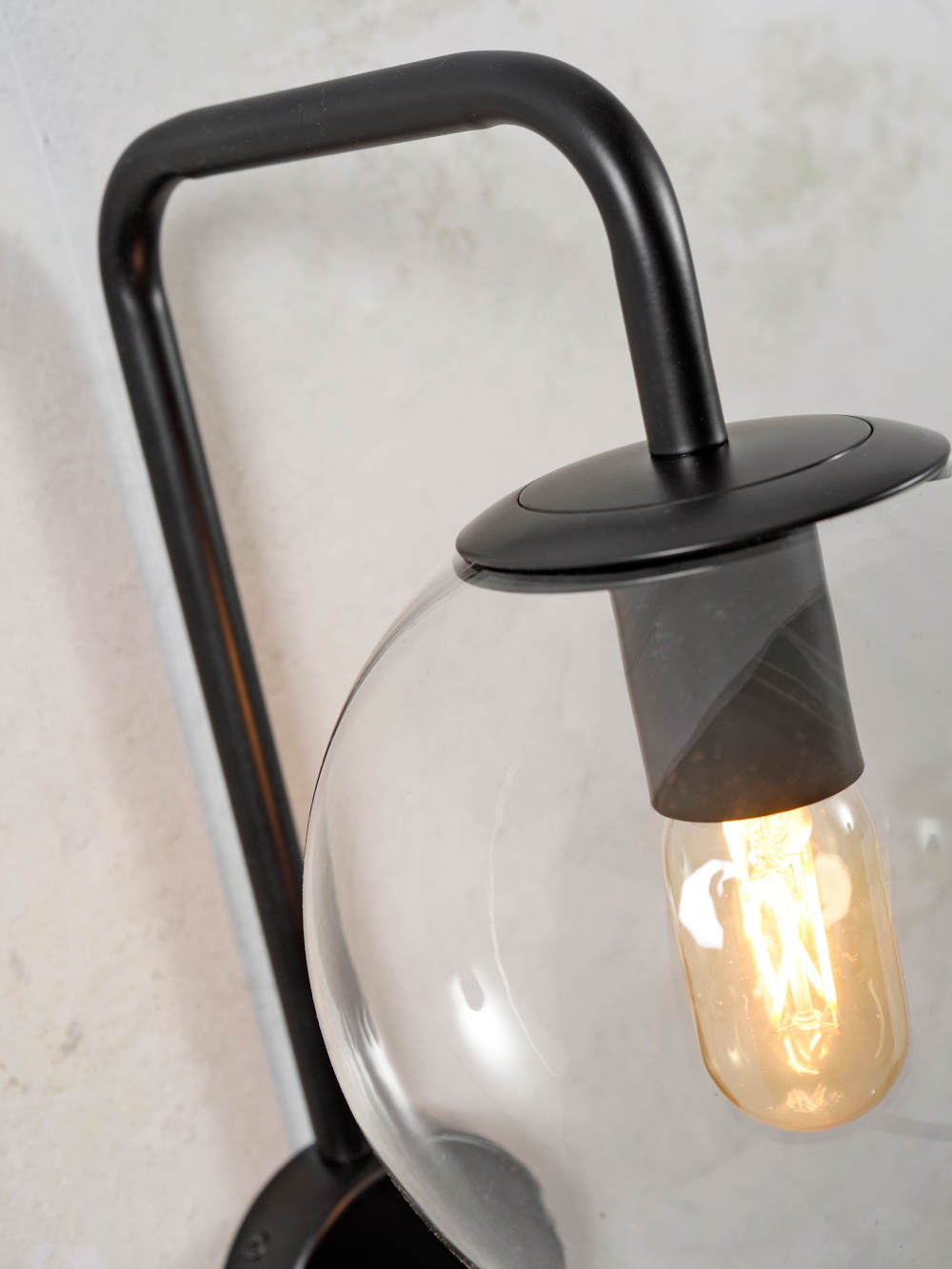 Moderne Glaskugel-Wandlampe mit Kabel, golden oder schwarz, Bild 4