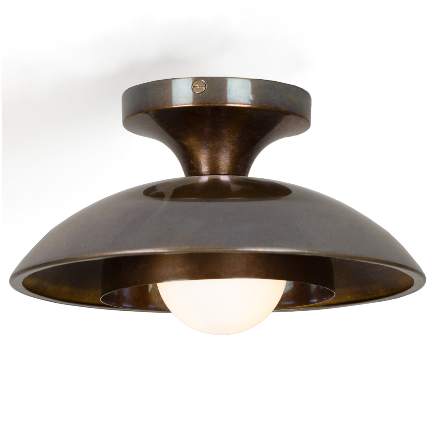 Small Art Deco Brass Ceiling Light, Ø 25 cm 