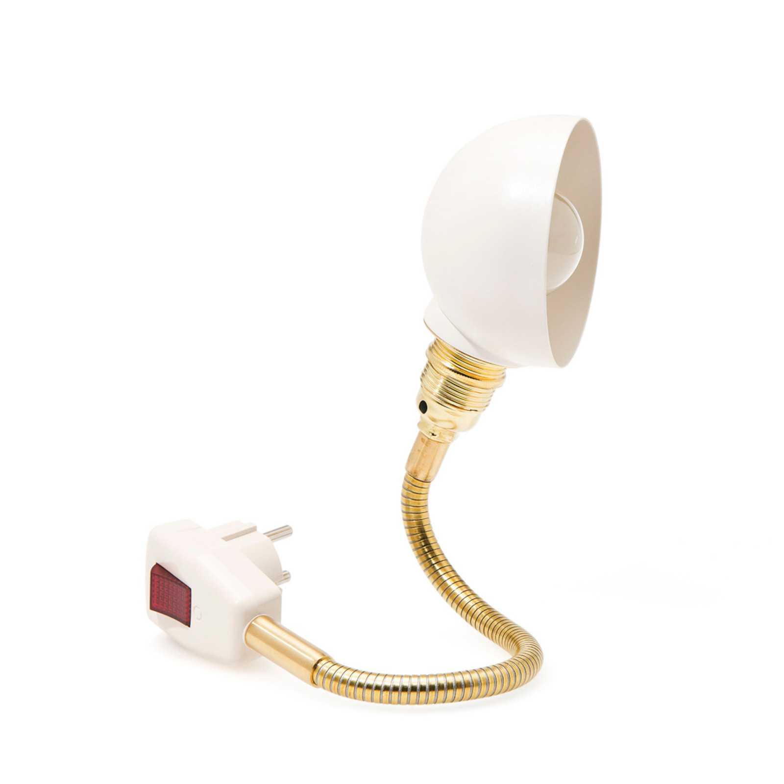 Steckerleuchte GLÜHWÜRMCHEN mit Halbkugel-Reflektor cremeweiß Steckerleuchte GLÜHWÜRMCHEN mit Halbkugel-Reflektor cremeweiß