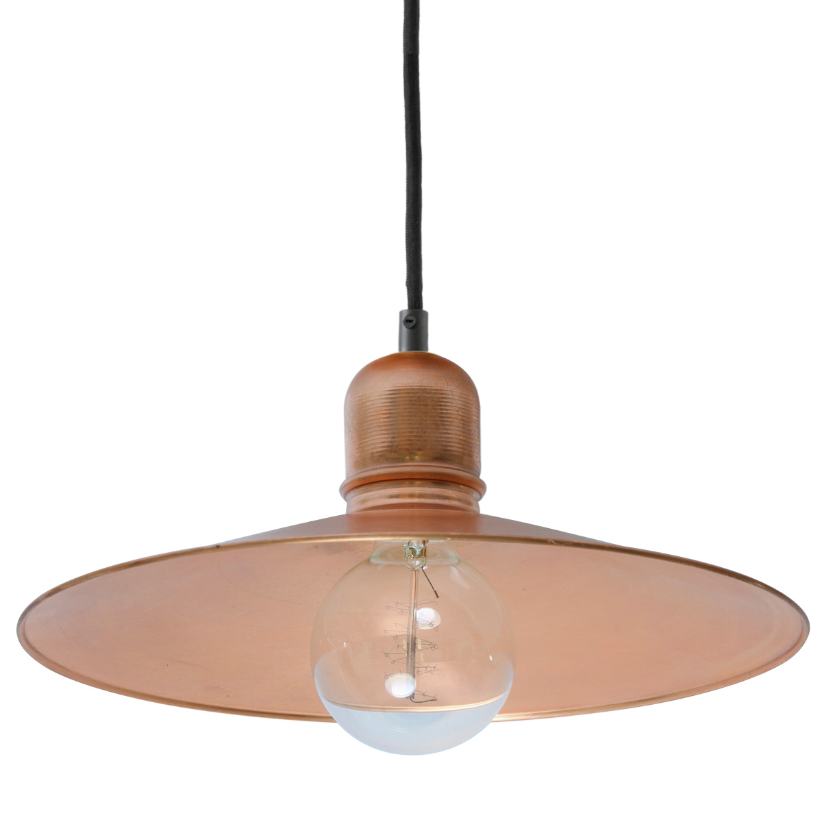 BINGEN Pendant lamp with flat copper shade, Ø 16-40 cm