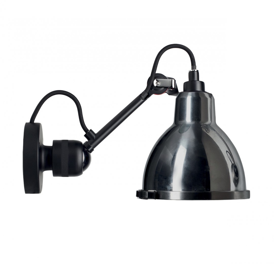Bild 2: Modell mit Schirm aus Edelstahl Badezimmer-Wandlampe N° 304 mit Kugelgelenk: Modell mit Schirm aus Edelstahl