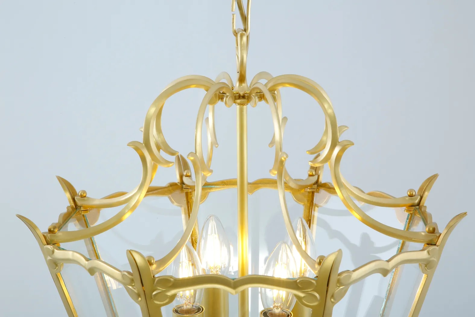 Historische Messing-Laterne mit sechs verglasten Seiten, Bild 4 Historische Messing-Laterne mit sechs verglasten Seiten, Bild 4