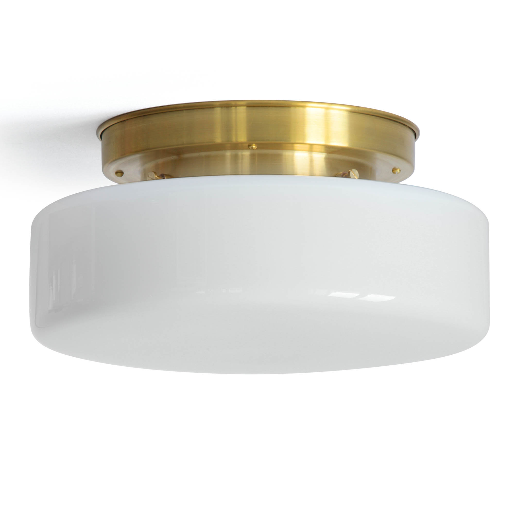 Schlichte, flache Deckenleuchte mit breitem Opalglas Ø 30 cm Schlichte, flache Deckenleuchte mit breitem Opalglas Ø 30 cm