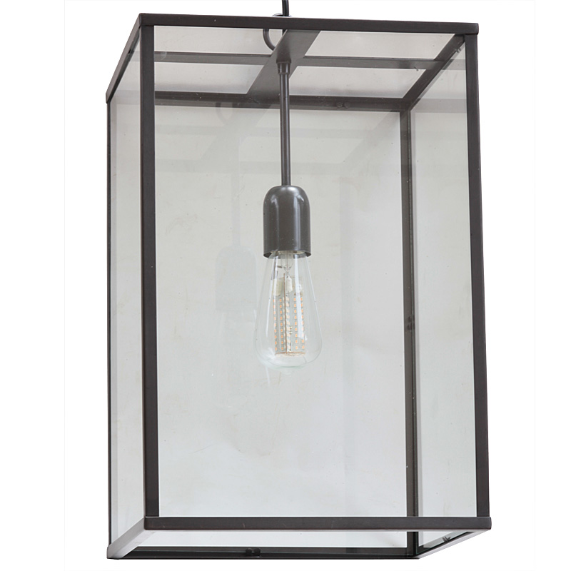 VITRINE Glass box pendant lamp made of brass VITRINE Glass box pendant lamp made of brass