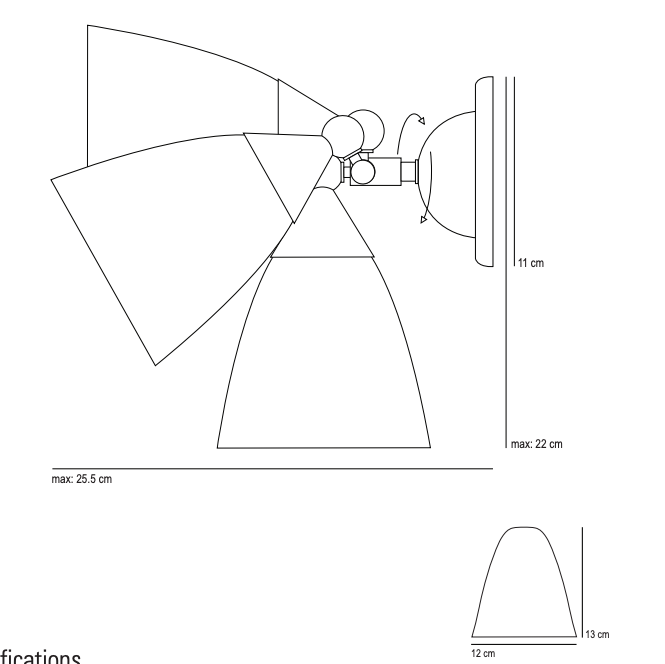 Verstellbare Art Déco-Wandlampe mit Porzellan-Schirm, Bild 11