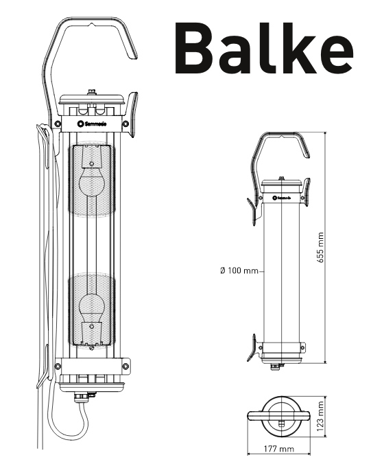 Tragbare Glasröhren-Leuchte BALKE mit IP68 Tragbare Glasröhren-Leuchte BALKE mit IP68