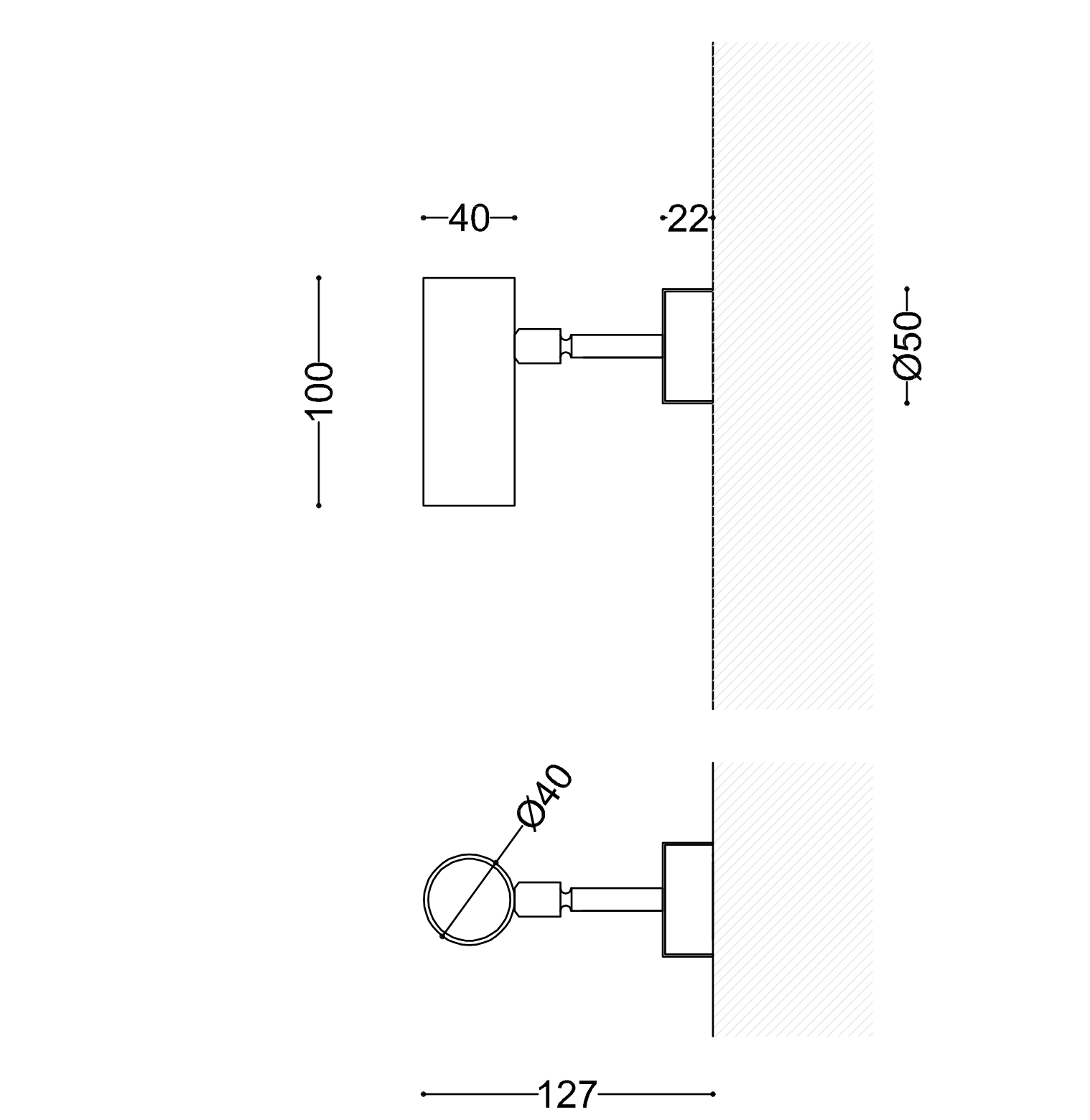 Small Brass Wall Spotlight with Joint MICRO KYLE, Fig. 5