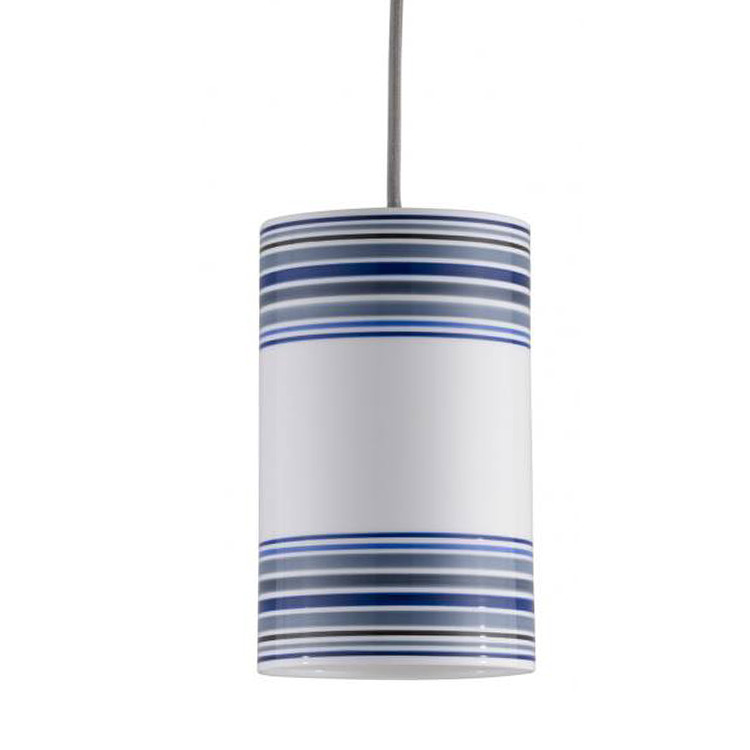 Gestreifte Pendellampe aus Porzellan MAY Size 2, blau oder orange Gestreifte Pendellampe aus Porzellan MAY Size 2, blau oder orange