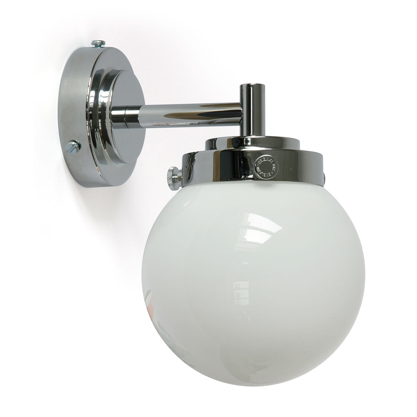 Kleine Glaskugel-Wandleuchte mit opalem Glas Ø 12 cm Kleine Glaskugel-Wandleuchte mit opalem Glas Ø 12 cm