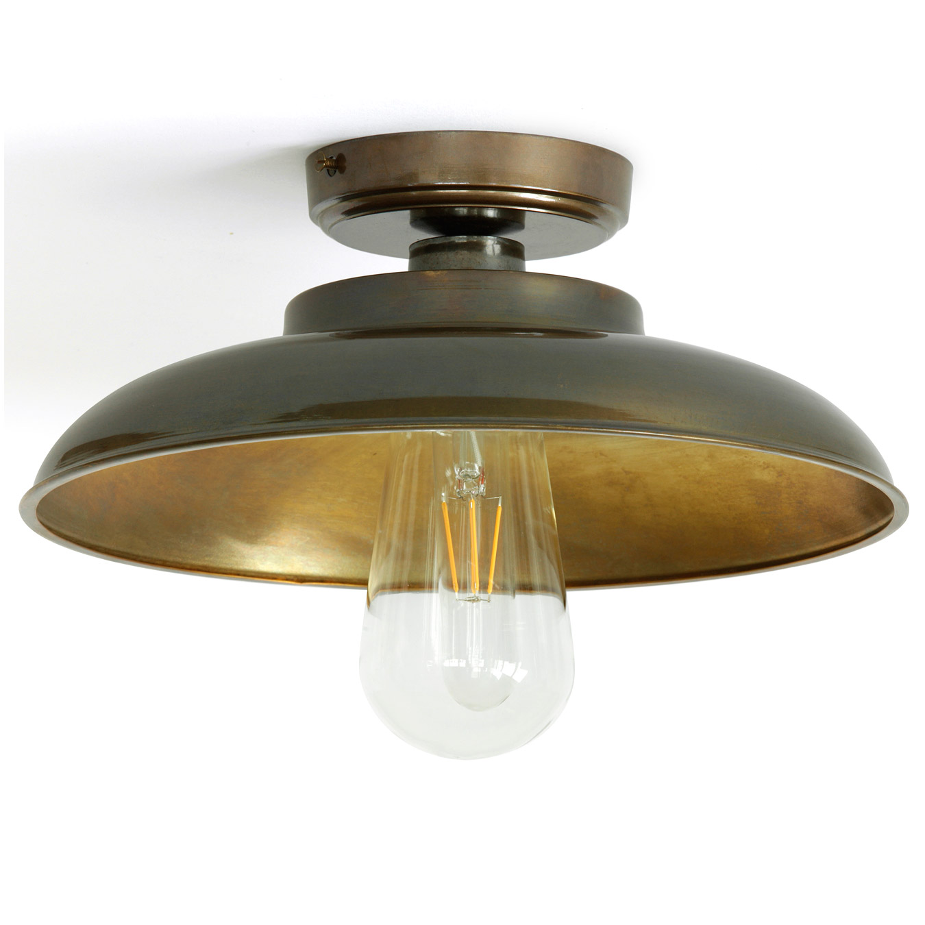 Bathroom ceiling lamp with brass shade, IP65, Ø 32 cm Bathroom ceiling lamp with brass shade, IP65, Ø 32 cm