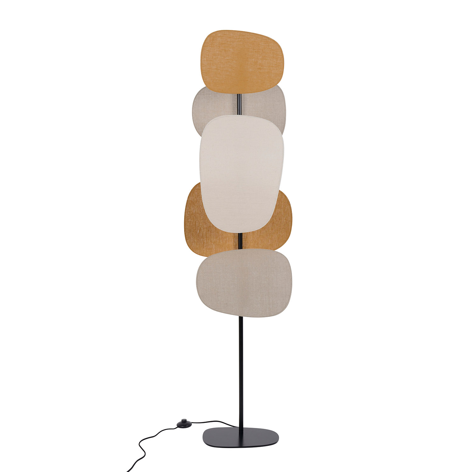 Stehleuchte im Retro-Design aus Leinen und Raffia SCREEN 70's
